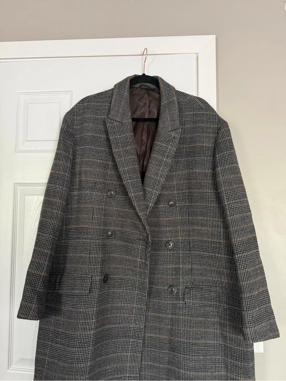 Banana Republic Heritage Collection Wool Blend Plaid Long Coat Mens Jacket